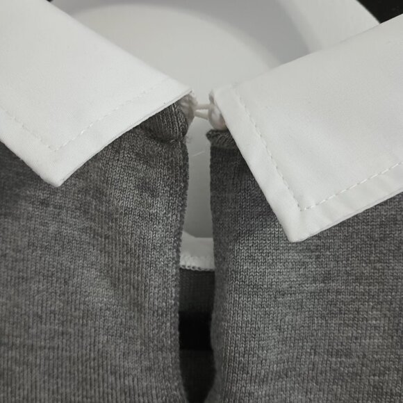 Marie-Claire 3/4 sleeves gray sweater with front print and strass size XL - Picture 5 of 5